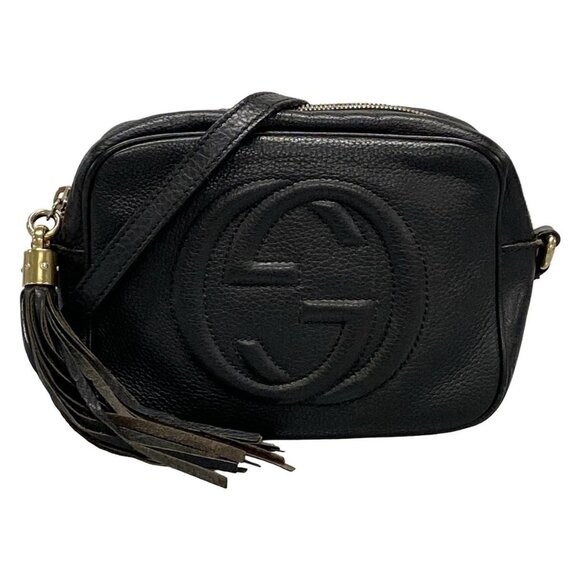 Auth GUCCI Soho 308364 Black Leather Shoulder Bag - Picture 1 of 16
